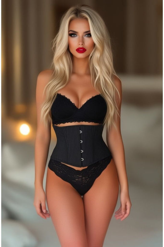Lavish Pinstripe Mini Cincher - Daisy Corsets