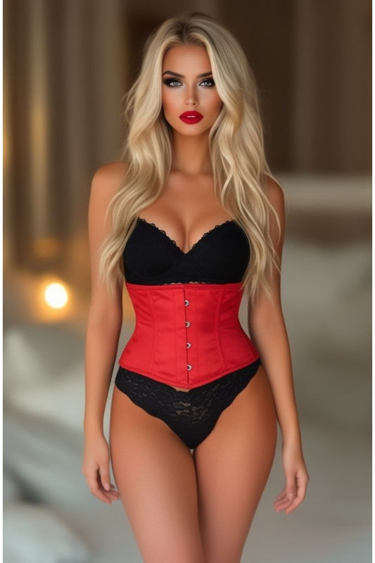 Lavish Red Satin Mini Cincher - Daisy Corsets