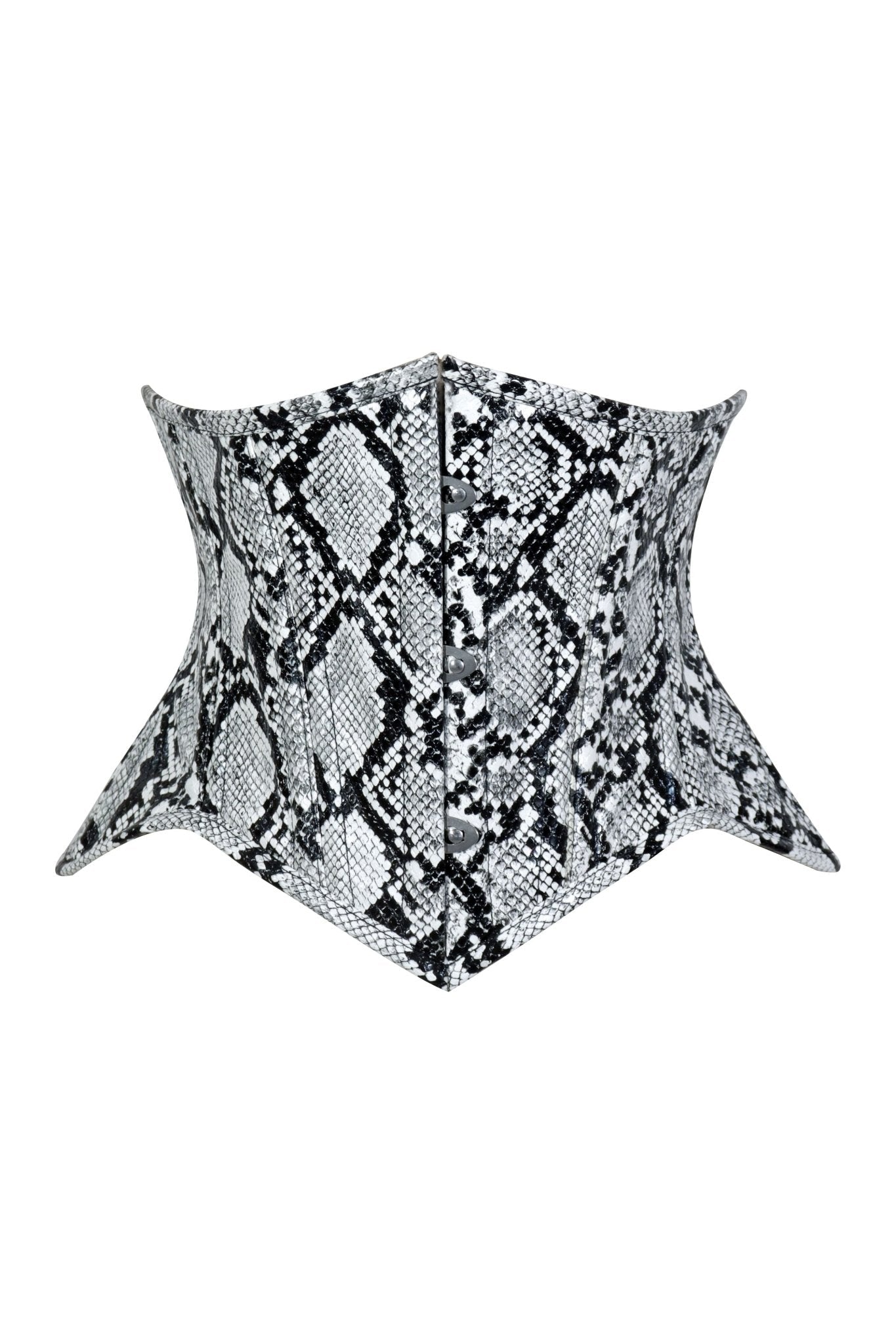 Lavish Snake Skin Print Mini Cincher Underbust Corset Waist Cincher Busk Closure - Daisy Corsets