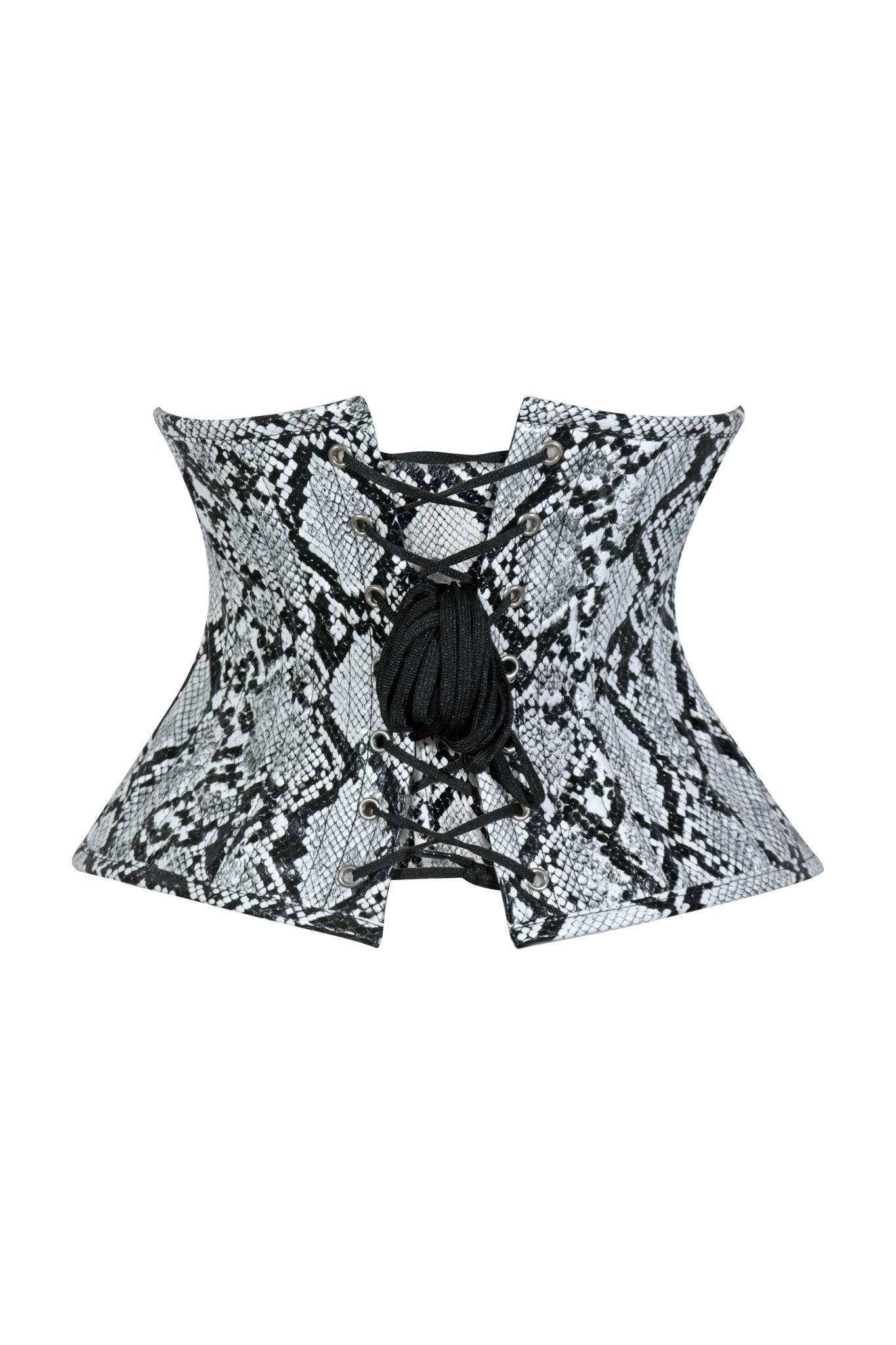 Lavish Snake Skin Print Mini Cincher Underbust Corset Waist Cincher Busk Closure - Daisy Corsets