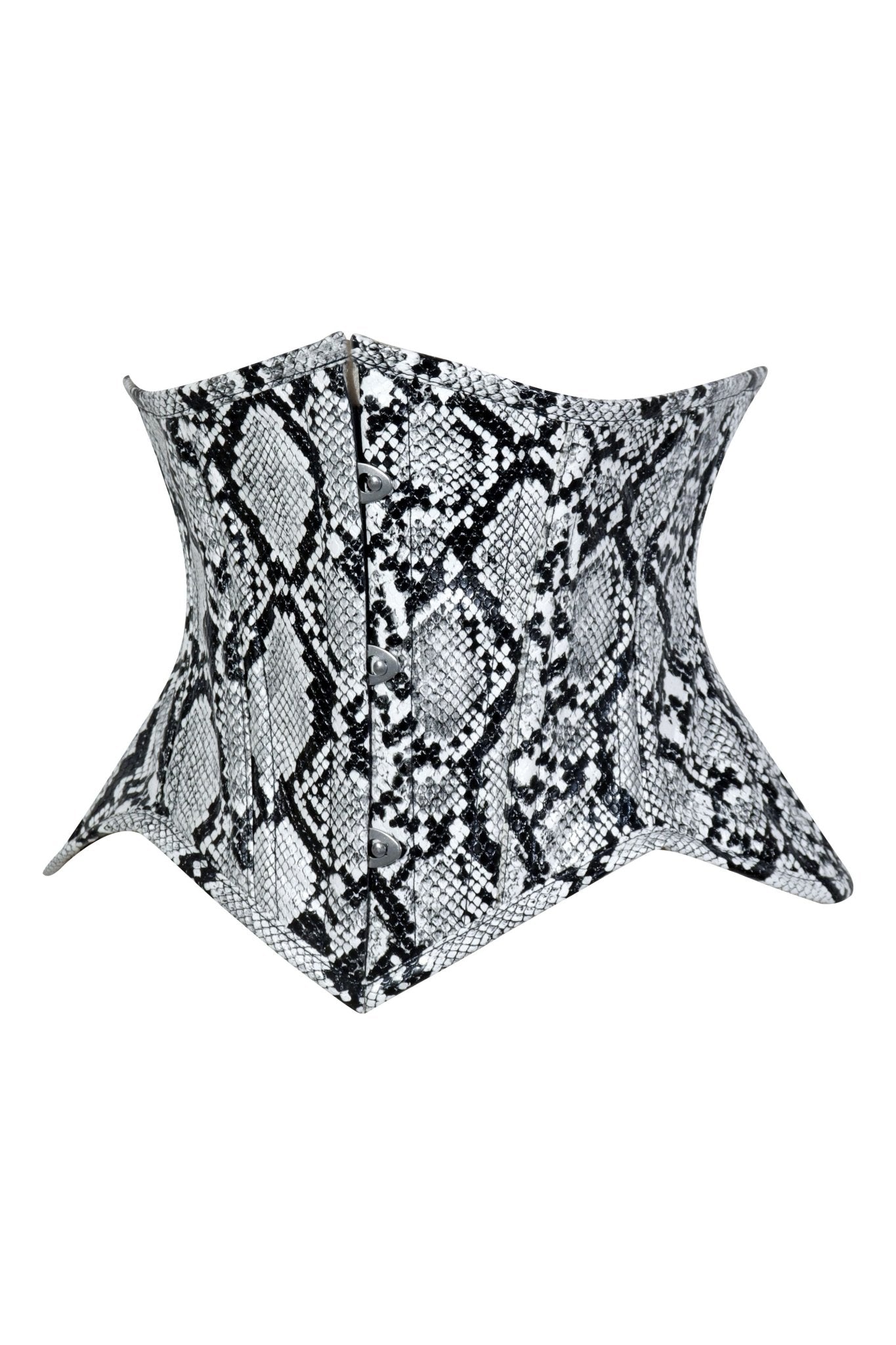 Lavish Snake Skin Print Mini Cincher Underbust Corset Waist Cincher Busk Closure - Daisy Corsets