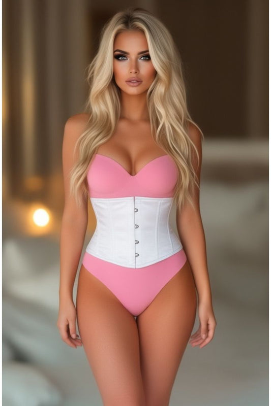 Lavish White Satin Mini Cincher - Daisy Corsets