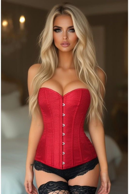 Lavish Wine Brocade Corset - Daisy Corsets