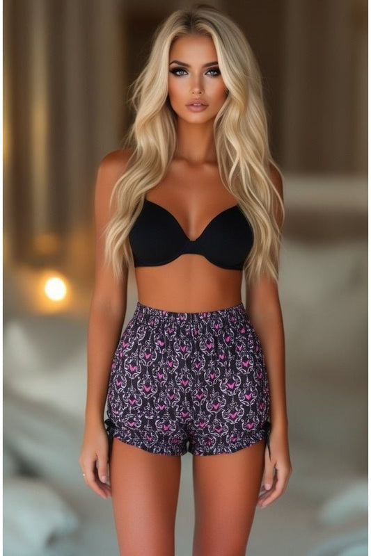LIMITED EDITION Black/Pink Damask Bats Crepe Bloomers - Daisy Corsets