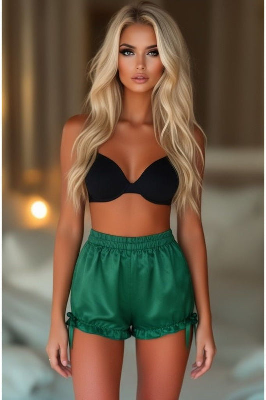 LIMITED EDITION Dark Green Satin Bloomers - Daisy Corsets