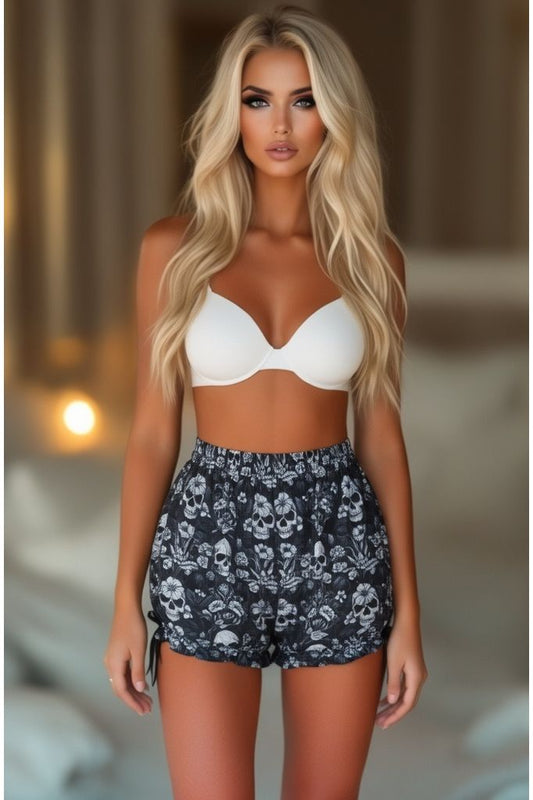 LIMITED EDITION Skulls & Roses Print Bloomers - Daisy Corsets