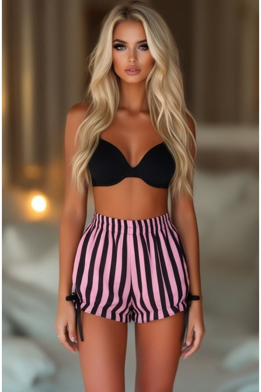 Pink/Black Striped Bloomers - Daisy Corsets
