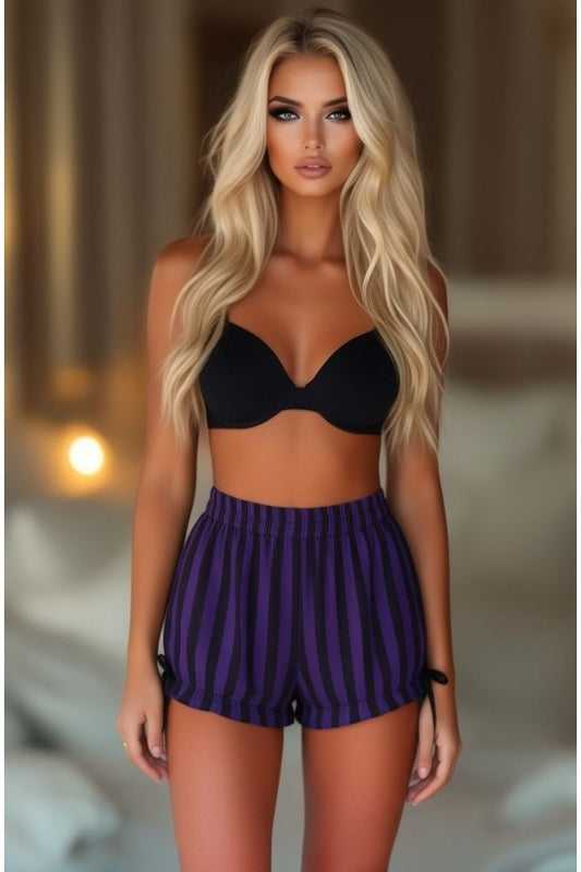 Purple/Black Striped Bloomers - Daisy Corsets