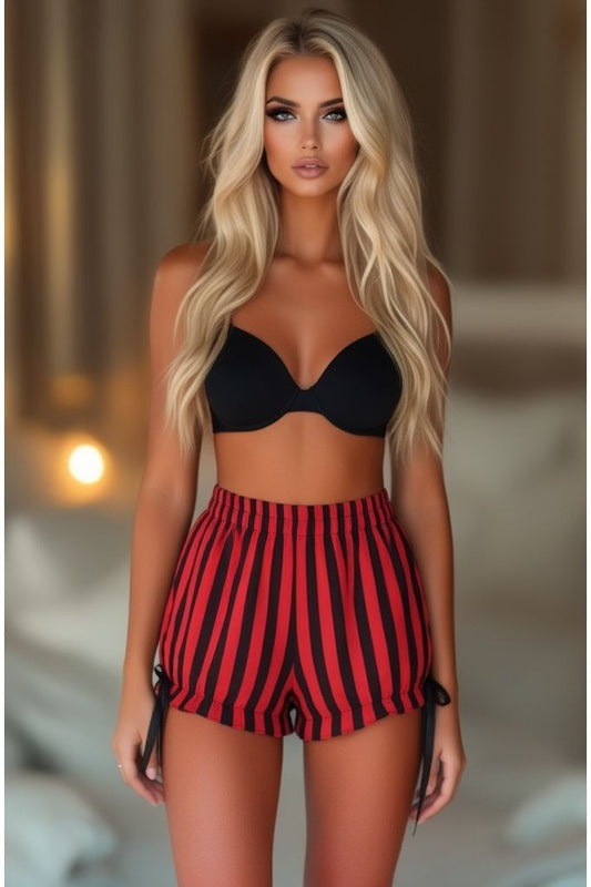 Red/Black Striped Bloomers - Daisy Corsets