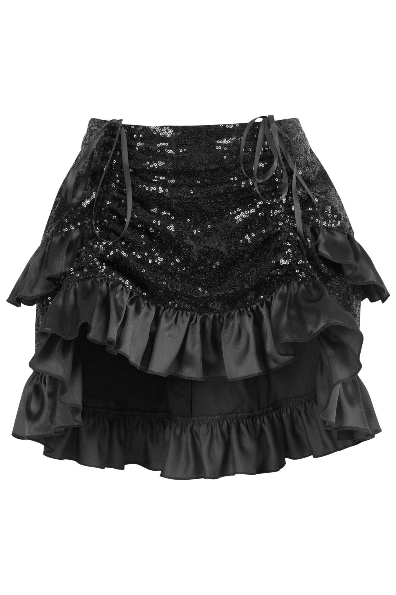 Top Drawer 4 PC Premium Black Sequin Witch Corset Costume - Daisy Corsets