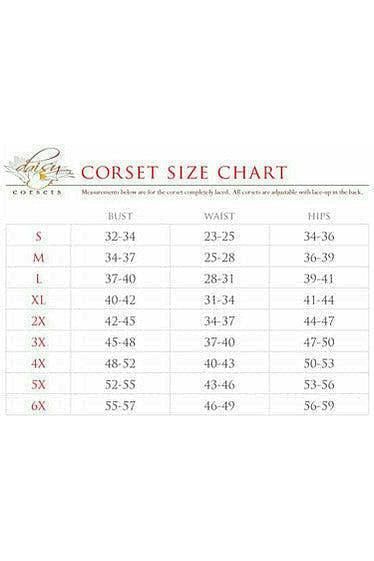 Top Drawer Black Brocade Steel Boned Corset - Daisy Corsets