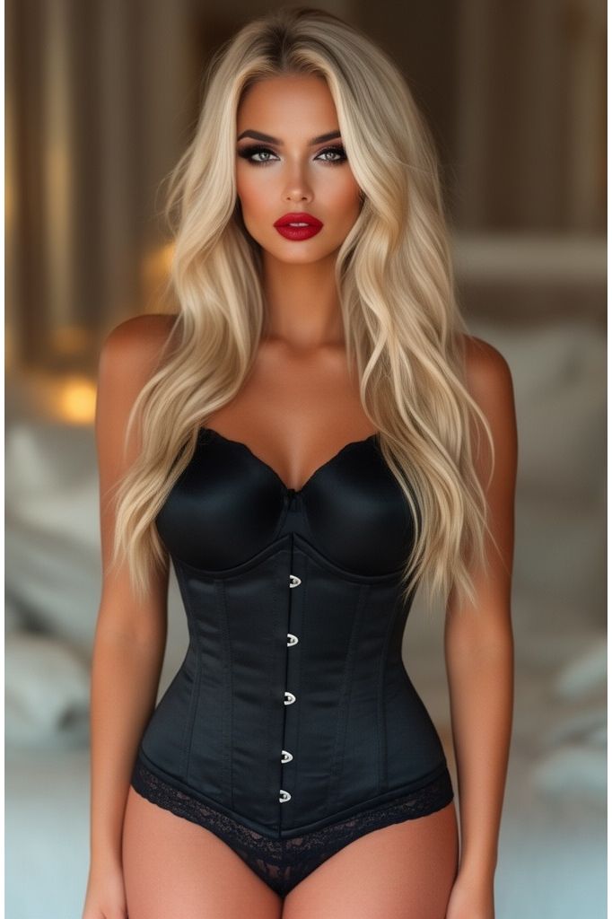 Top Drawer Black Steel Boned Underbust Corset w/Busk Closure - Daisy Corsets