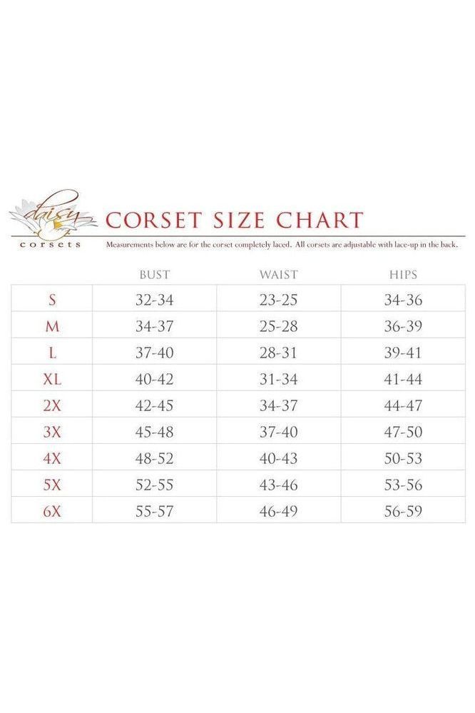 Top Drawer Black/Red Steel Boned Burlesque Corset - Daisy Corsets