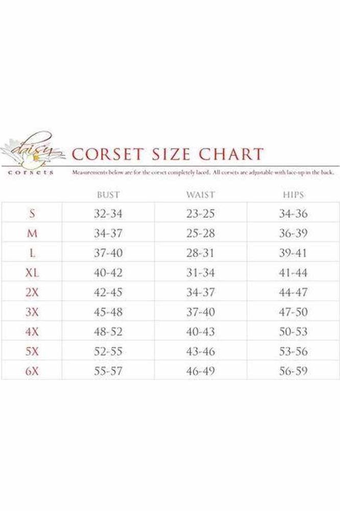 Top Drawer Black/White Print Steel Boned Corset - Daisy Corsets