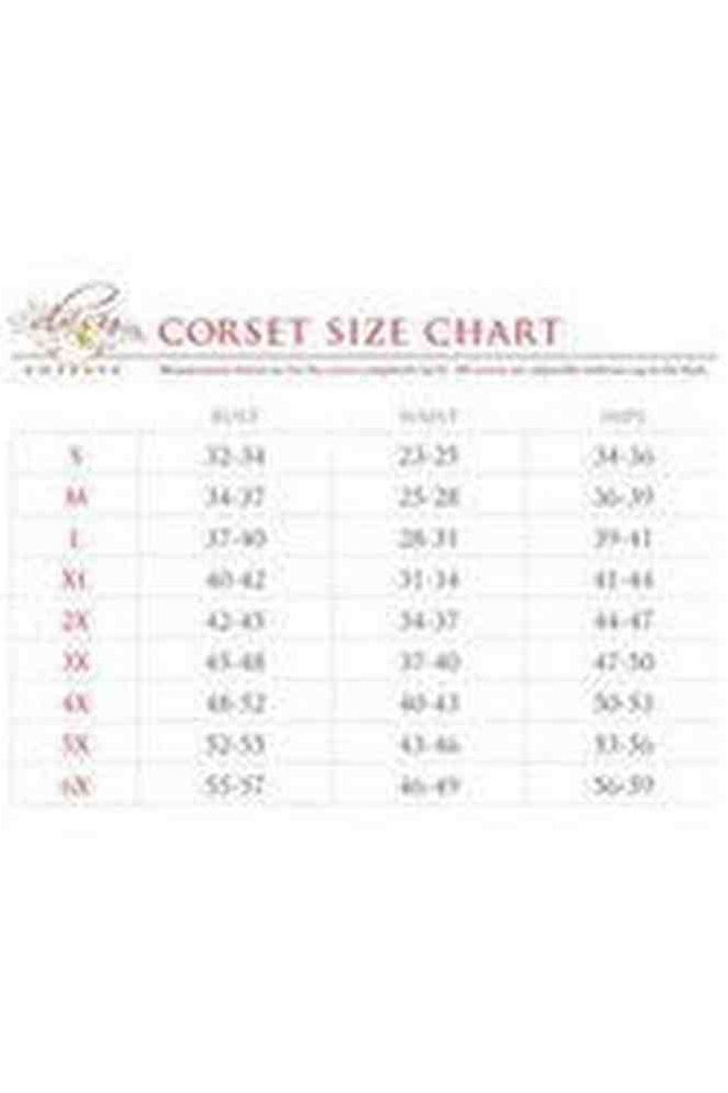 Top Drawer CURVY Black/Silver Brocade Double Steel Boned Under Bust Corset - Daisy Corsets