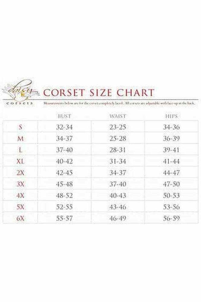 Top Drawer Red Metallic PVC & Fishnet Steel Boned Under Bust Corset - Daisy Corsets