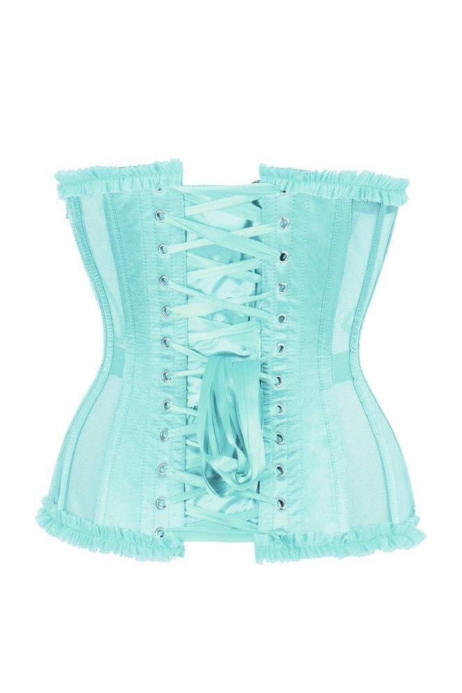 Top Drawer Steel Boned Mint Green Mesh Underwire Burlesque Underbust Corset Cincher - Daisy Corsets