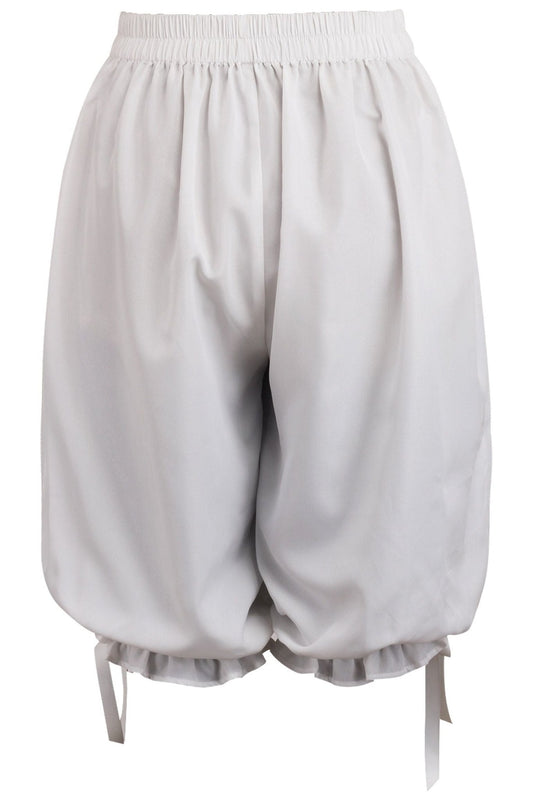 White Crepe Long Bloomers - Daisy Corsets